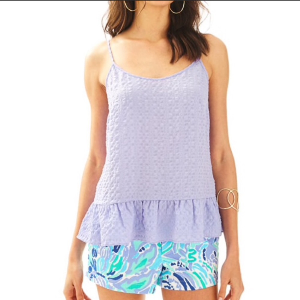 Lilly Pulitzer Lavender Ruffled Tank Top